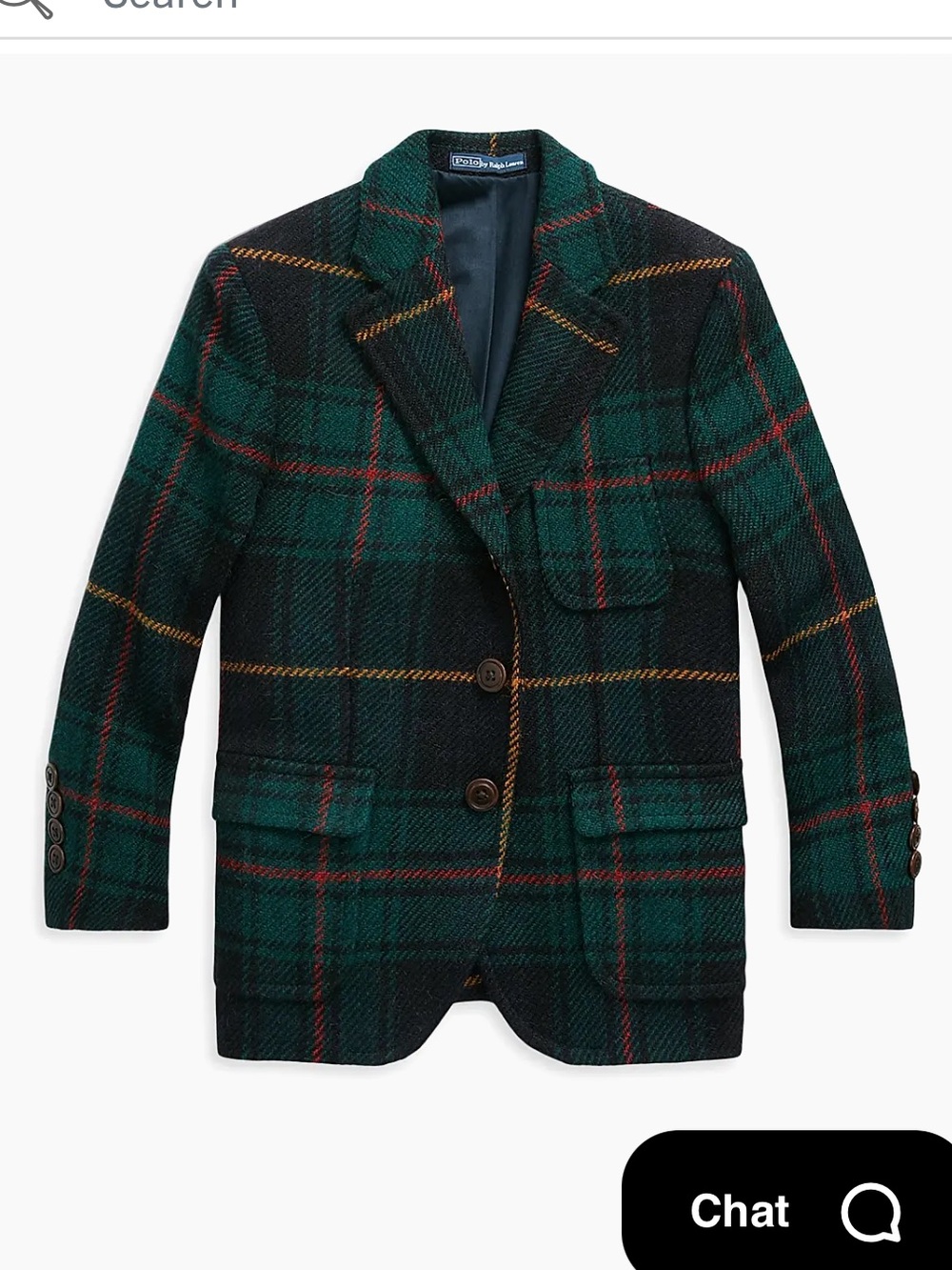 Polo Ralph Lauren Italian wool tweed tartan plaid boys Blazer sports coat 10
